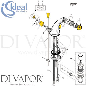 Ideal Standard Kingston Bidet Mixer Tap Spare Parts - IDL DV 242